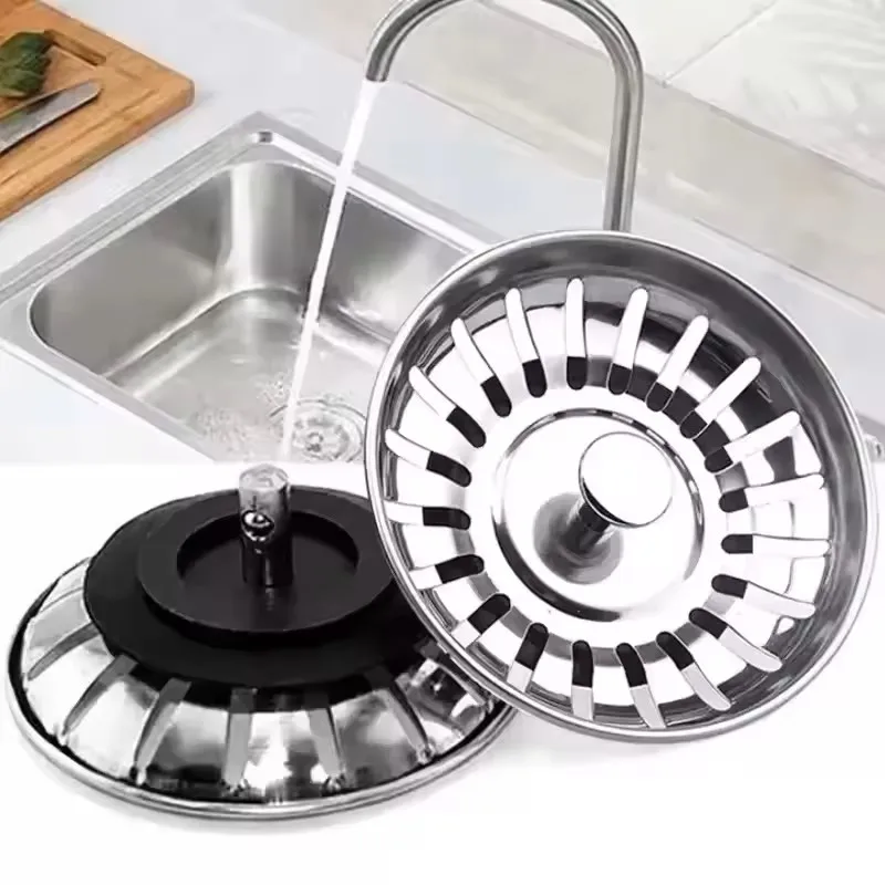 Commercial Kitchen Bin - Stainless Steel Sink Strainer Plug Kitchen