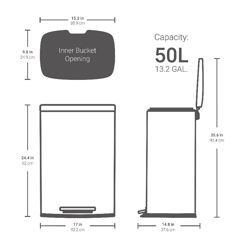 Fingerprint-resistant soft-lid - огляд і ціна Commercial Kitchen Bin